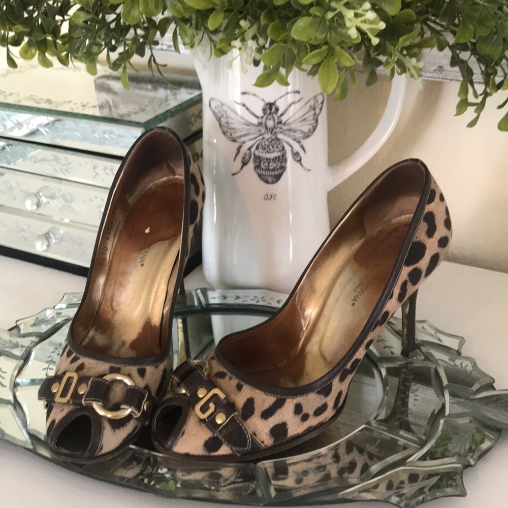 Dolce & Gabbana leopard peep-toe high heels